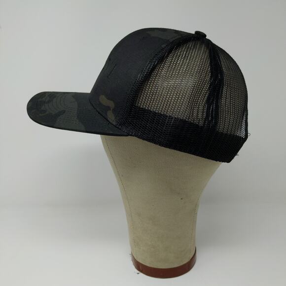 Cap America Snapback Meshback Hat Black Dark Green Camo Embroidered - Picture 5 of 12
